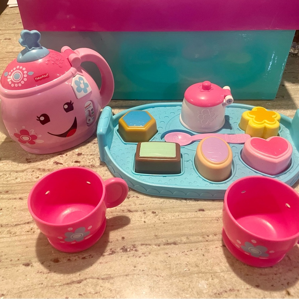 Fisher-Price Musical Learning Tea Set Pink and Blue